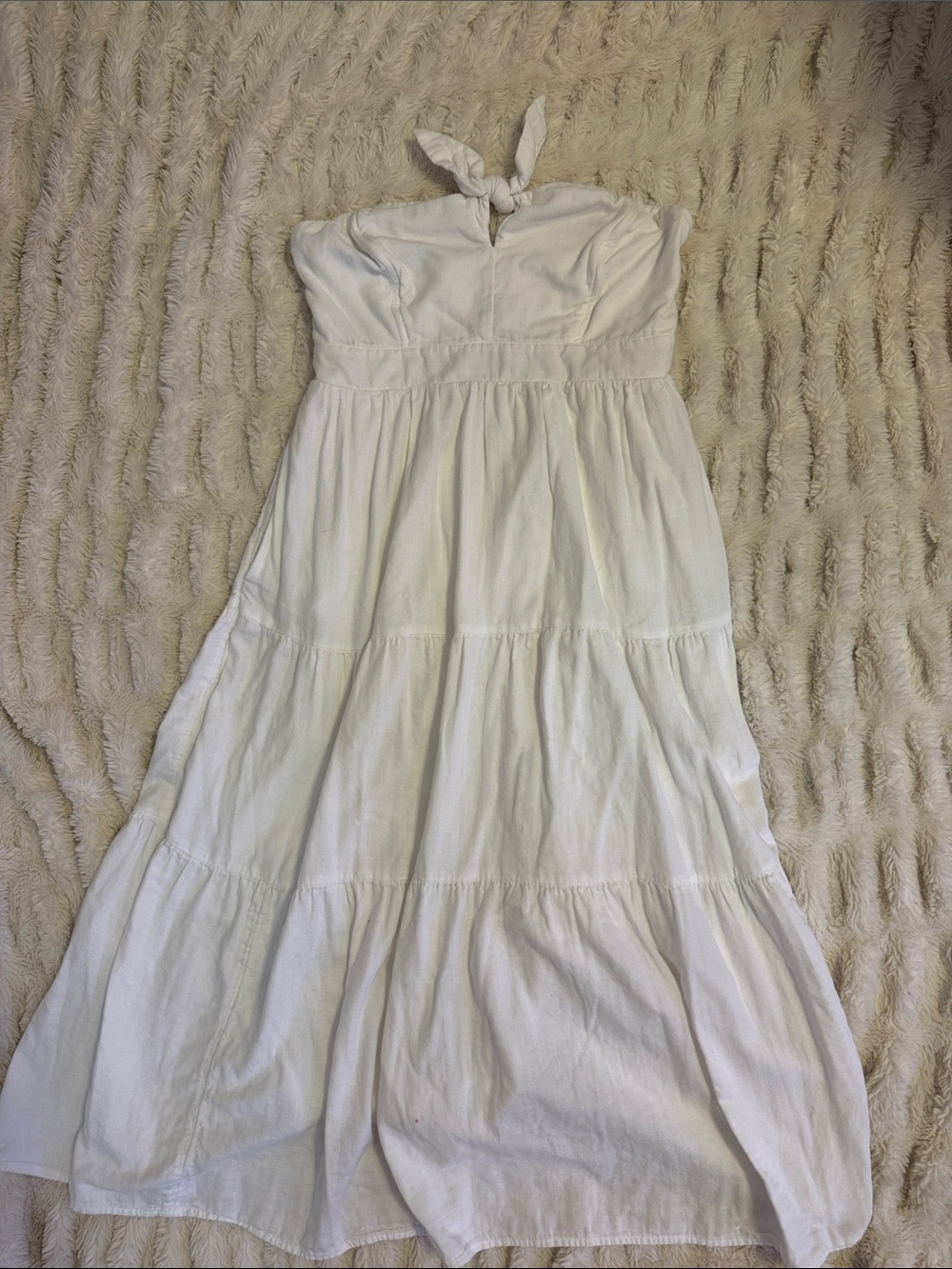 Universal Thread White Strapless Tiered Maxi Dress